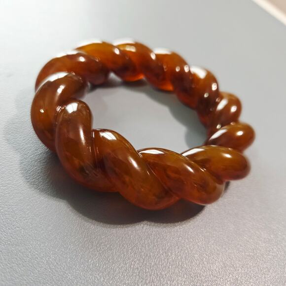 New Frasier Sterling Caramel Macchiato Braided Bangle Bracelet For Stacking - Picture 3 of 6